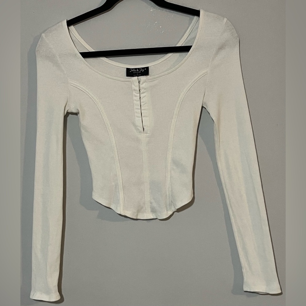 Womans Long Sleeve Corset Style Top